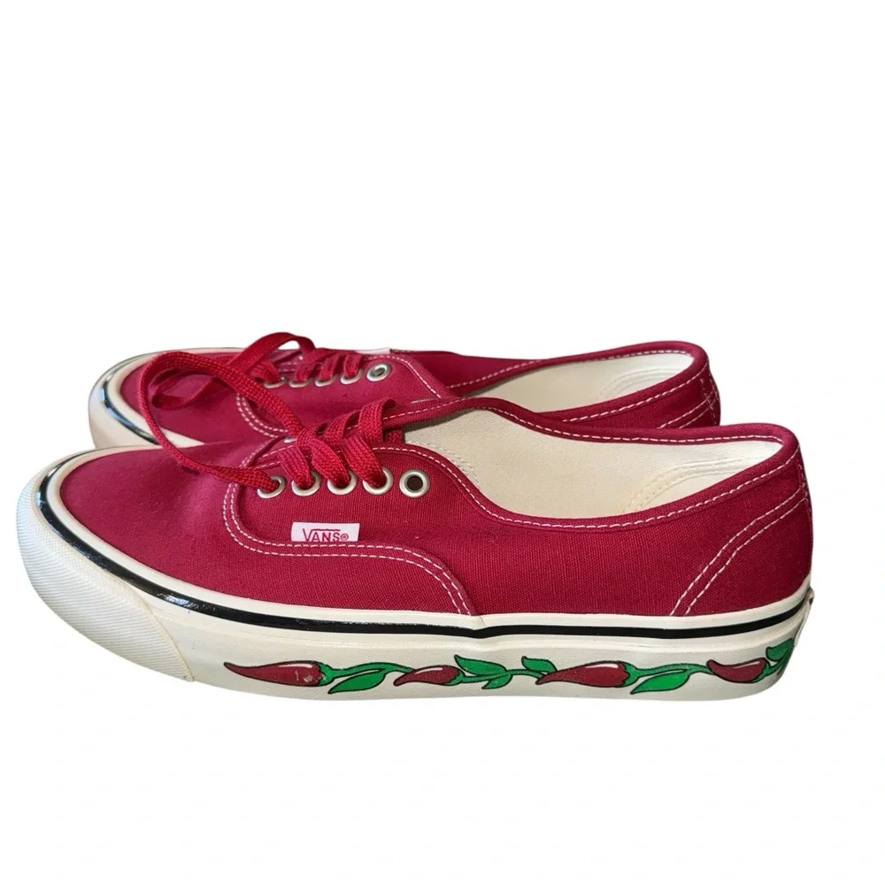 NEW Vans Women's Red Authentic 44 Dx 'Hot N Sweet Chili Pepper' Red M 7.5 W 9